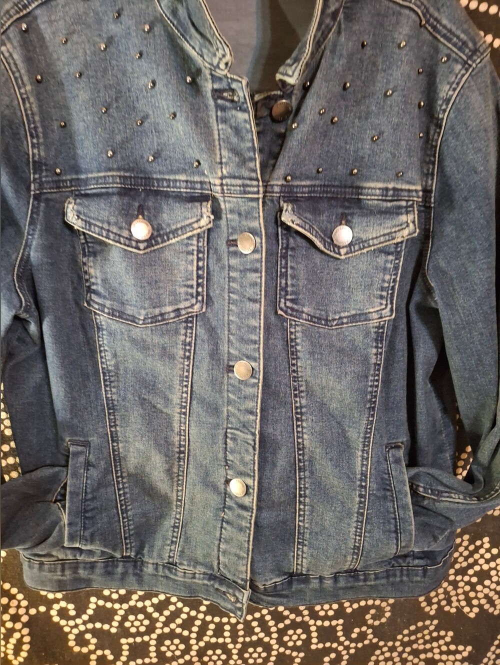 Beaded Blue Denim Jacket - Women's Jean